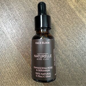 NEW NATURELLE WITH LOVE FACE ELIXIR w DAMASCENA ROSE & GERANIUM .70 oz/ 20 ml